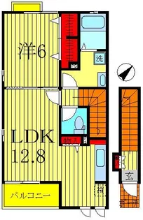 千葉県松戸市小金きよしケ丘4【アパート】の間取り