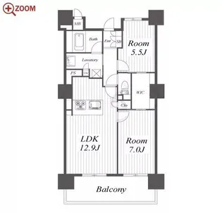 ロイヤルパークスERささしま【12階】の間取り