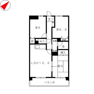 ベルウッド弐番館【3階】の間取り
