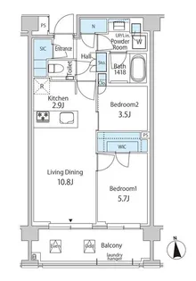 グリーンレジデンス赤坂【4階】の間取り