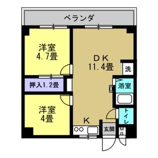 リアライズ玉出【7階】の間取り