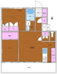 東京都世田谷区深沢7【マンション】の間取り