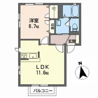 エコ・プリーマB【1階】の間取り