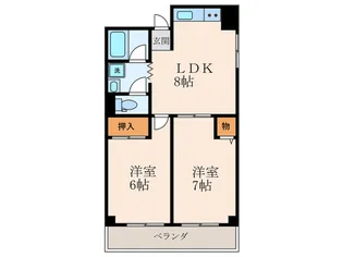 大物ハイツ【4階】の間取り