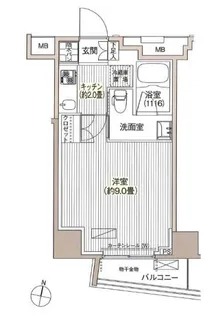 コスモグランス南品川【2階】の間取り