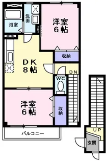 パームハイツ高田A棟【2階】の間取り