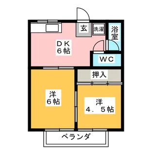コーポ安田 A【1階】の間取り