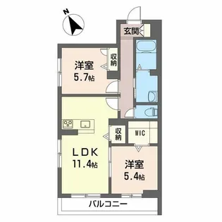 SKシャーメゾン大瀬【1階】の間取り