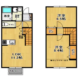 エスポアール光【1階】の間取り