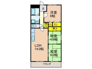 フォレ招提【2階】の間取り