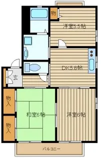 プリヴィレッジパークA棟【2階】の間取り