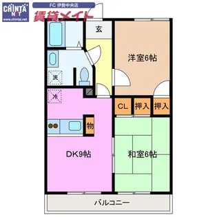 パークハイツ東山【2階】の間取り