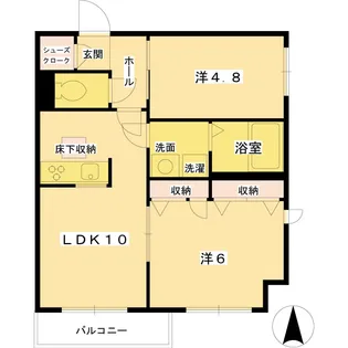 プリムヴェール布田【1階】の間取り