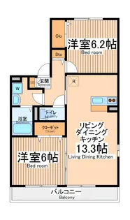 アクシス南林間弐番館【1階】の間取り