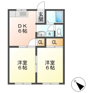 ルミエール末広【1階】の間取り
