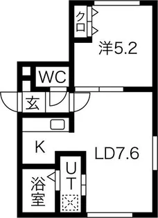 プランドール美園【1階】の間取り