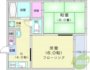 エクセレント南吉成参番館【1階】の間取り