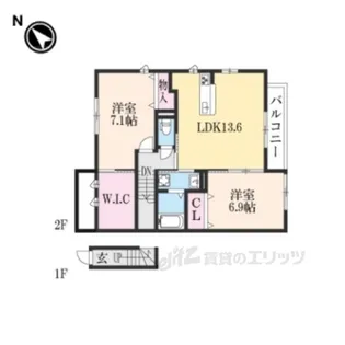 エルメゾンブラン【2階】の間取り