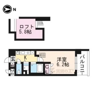 プレサンス京都修学院【4階】の間取り