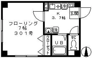 ラ・フニュウ【2階】の間取り