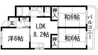 宝塚安倉8号棟【3階】の間取り