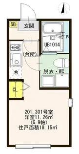 プレミア五反野【2階】の間取り