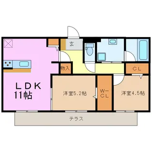 ルーラルヴィラII【1階】の間取り