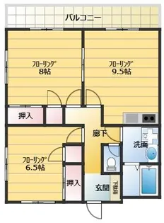 サンハイム高萬二番館【3階】の間取り