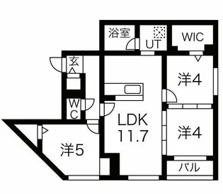 メニーズコート新道東タワー【3階】の間取り