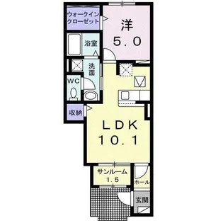 エストレージャ北鬼柳C【1階】の間取り
