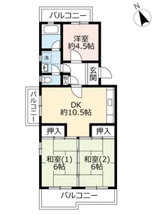 URすずかけ台ハイツ【4階】の間取り