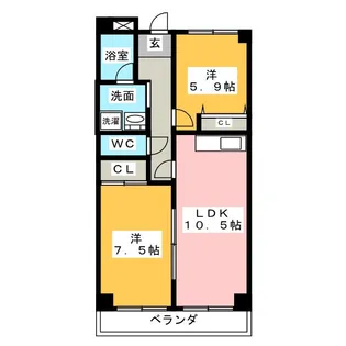サウス中平【4階】の間取り
