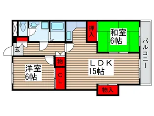 カ-ムヤタ藤第二【2階】の間取り