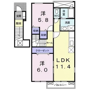 錦フォーリスト ハーモニーB【2階】の間取り