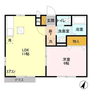 グリーンヒルズ K【1階】の間取り