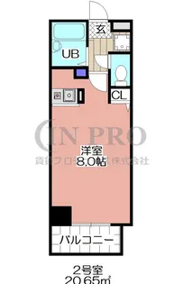 MDIシャティーヌ・アイ天神南【5階】の間取り