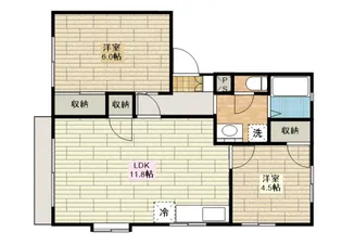 ハイネス並木A【2階】の間取り