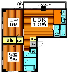 寿マンション【4階】の間取り