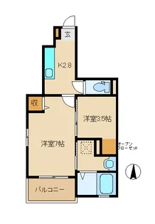 カーサプラシードII【1階】の間取り