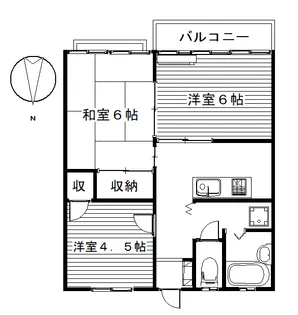 下佐野コーポ2【2階】の間取り