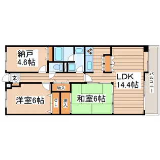 ロイヤルパレス長町南III【1階】の間取り