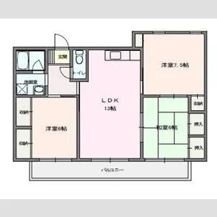 浅美マンション【6階】の間取り