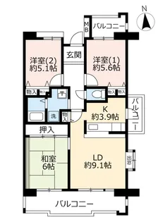 UR京都十条【5階】の間取り