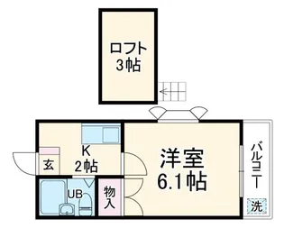 レインボー七ツ新屋【2階】の間取り