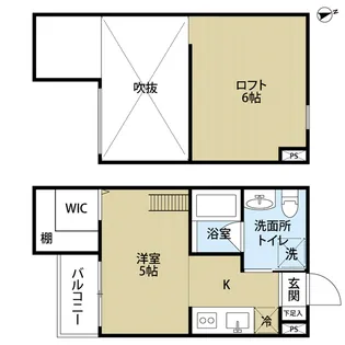 エスタブレ香ヶ丘【1階】の間取り