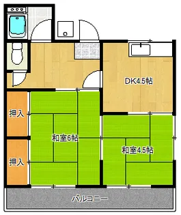 仲竹ハイツ【2階】の間取り