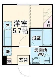 ハーミットクラブハウス大倉山の上【2階】の間取り