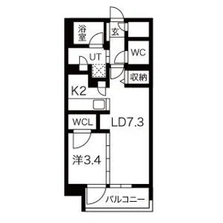 1LDKの間取り画像