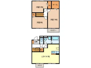 三重県津市観音寺町【一戸建】の間取り
