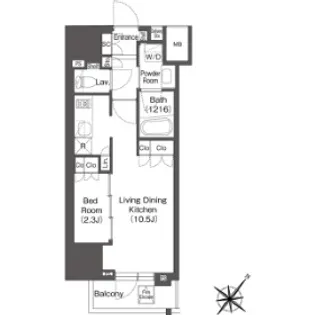 レフィールオーブ代々木【12階】の間取り